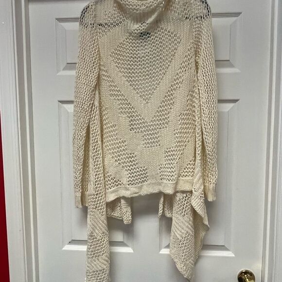 Extra Touch Cream Open Knit Open Front Acrylic Cardigan Sweater sz 2X NWT - Picture 5 of 5